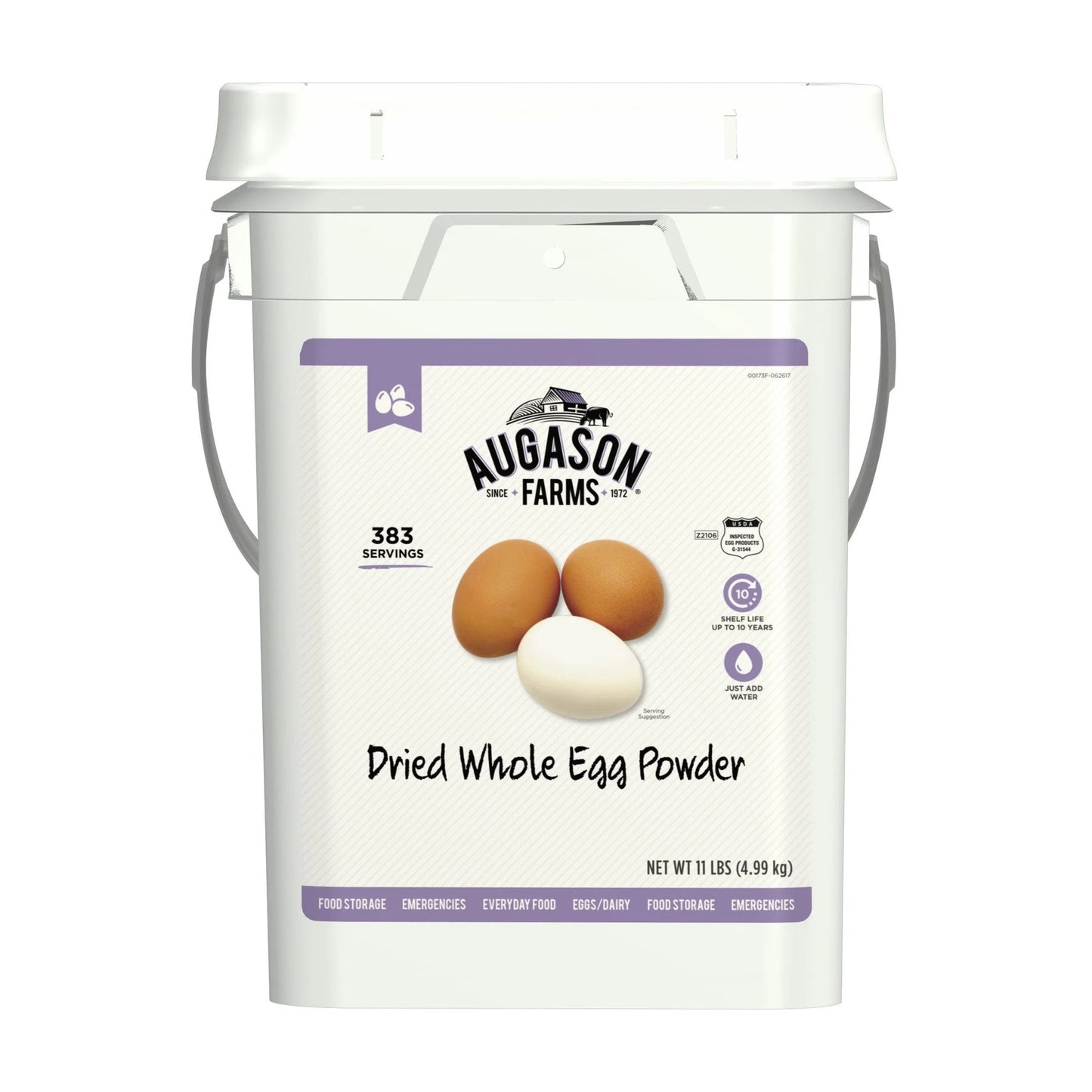 Dried Whole Egg Powder Emergency Food Supply 11 Pound 4-Gallon Pail 383 Servings