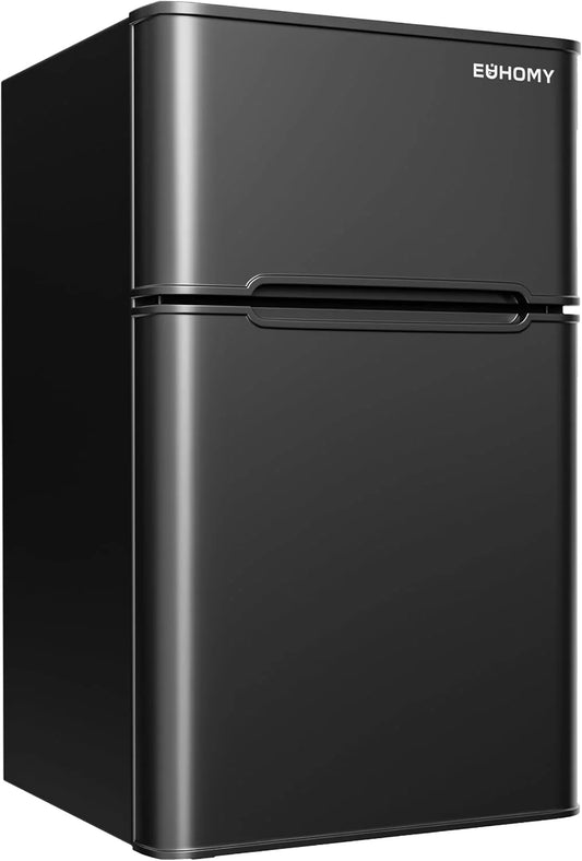 3.2 Cu.Ft Mini Fridge with Freezer – 2-Door Compact Refrigerator for Bedroom, Dorm, Office or Apartment, Silver3.2 Cu.Ft Mini Fridge with Freezer – 2-Door Compact Refrigerator for Bedroom, Dorm, Office or Apartment, Silver
