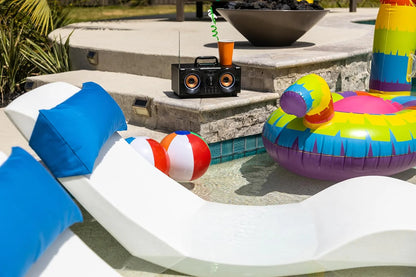 Classic White - in-Pool Chaise Lounger – Designed for Water Depths Up to 9” – Aqua Outdoors – Set of 2 – Compatible with All Pool Types - Poolside & Sun Deck Tanning