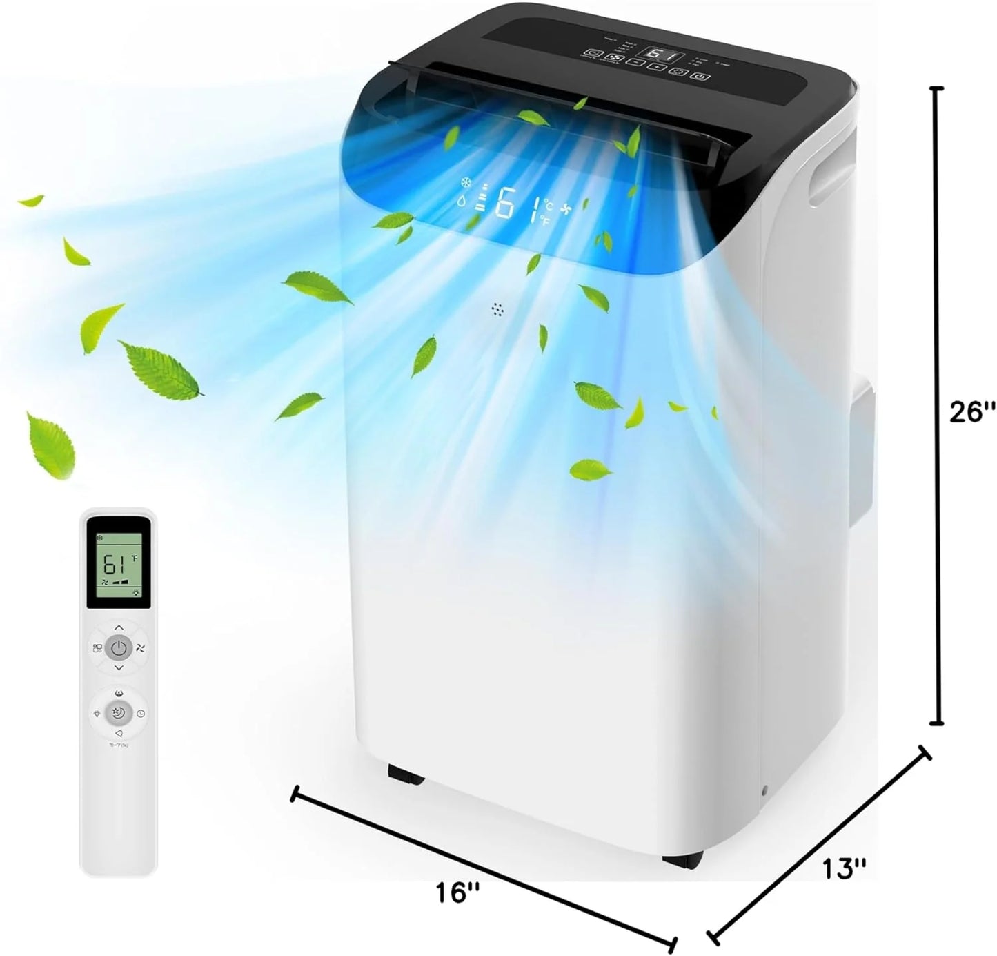 14000 BTU Portable Air Conditioners with Remote Control, 3-in-1 Free Standing Cooling AC Unit with Fan & Dehumidifier, Cools Room up to 700 sq.ft, Smart/Sleep Mode,3 Speed,Auto Swing,24H Timer