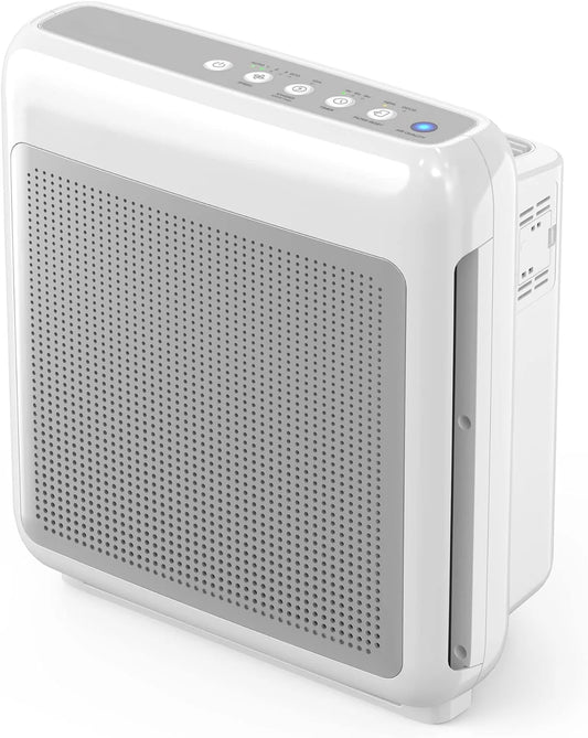 Air Purifiers for Home Up to 1,748ft², True HEPA Filter for Smoke, Allergies, Pet Dander, Odor, Air Quality Monitor, Auto&Eco Mode, Timer, Filter Indicator, 200M, Black