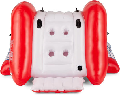 Inflatable Water Slide Swimming Pool Play Center with Built in Sprayers for Kids and Adults, Ages 6 and Up, Blue