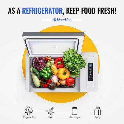 12 Volt Refrigerator 12V Car Fridge 23 Quart Portable Freezer Compressor Cooler 12/24V DC 110~240 Volt AC for Truck Van RV Camper SUV Travel Camping Road Trips Tailgating -7℉~50℉
