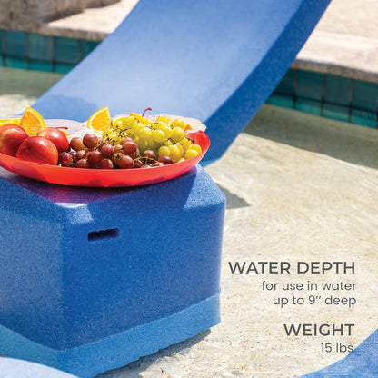 Classic White - in-Pool Chaise Lounger – Designed for Water Depths Up to 9” – Aqua Outdoors – Set of 2 – Compatible with All Pool Types - Poolside & Sun Deck Tanning