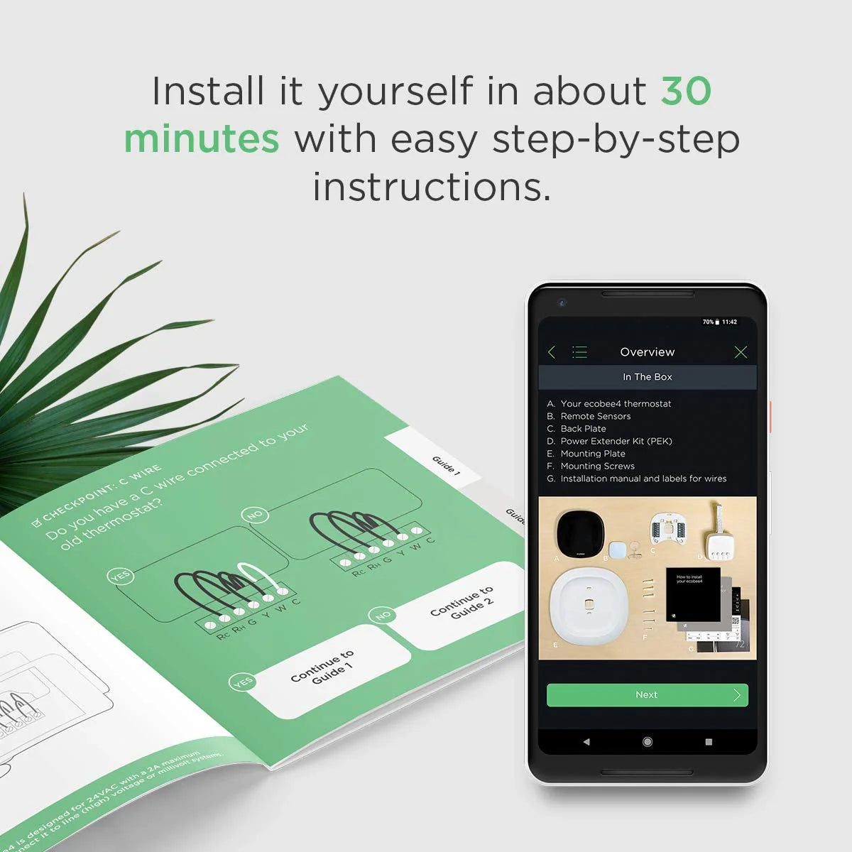 4 Smart Thermostat with Built-In Alexa, Room Sensor Included