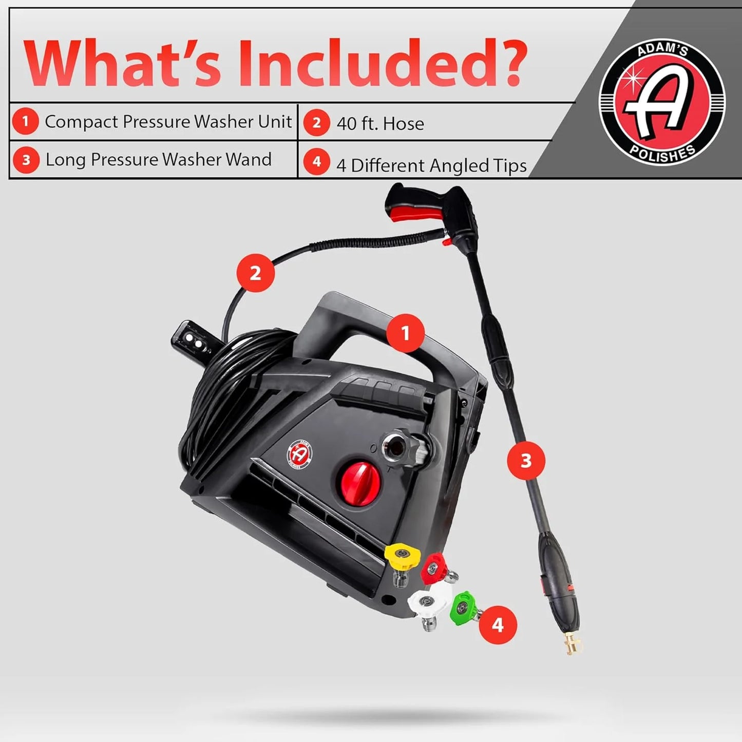Electric Pressure Washer 2.0, Powerful 1.4 GPM 2000 PSI Car Pressure Washer Sprayer, Snub Nose & Tip Attachment, Use,Car Soap, Patio Boat RV Motorcycle Car Garage Deck.