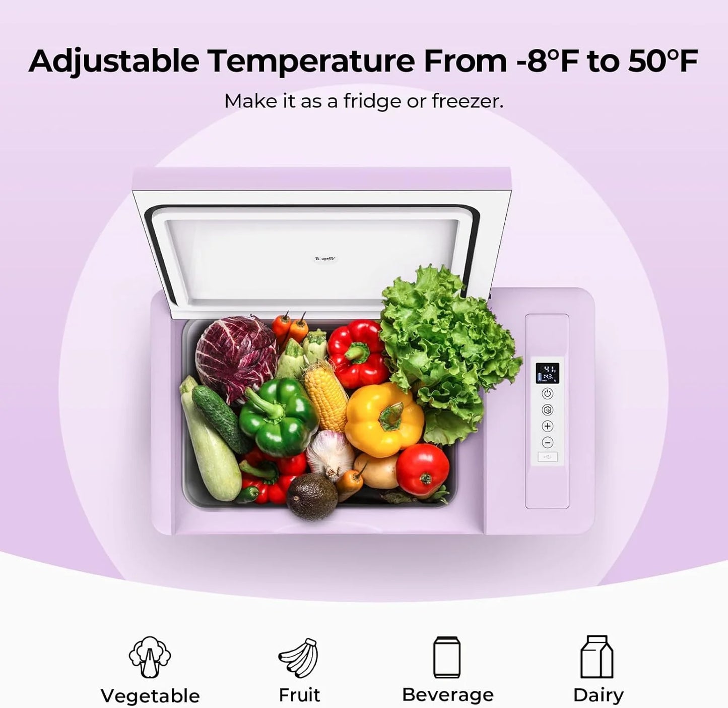 12 Volt Refrigerator 12V Car Fridge 23 Quart Portable Freezer Compressor Cooler 12/24V DC 110~240 Volt AC for Truck Van RV Camper SUV Travel Camping Road Trips Tailgating -7℉~50℉