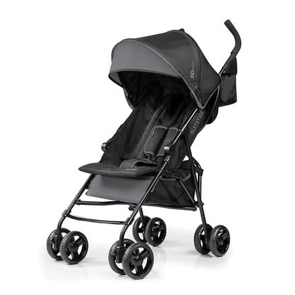 Convenience Stroller, Blue/Black Lightweight Infant Stroller with Compact Fold