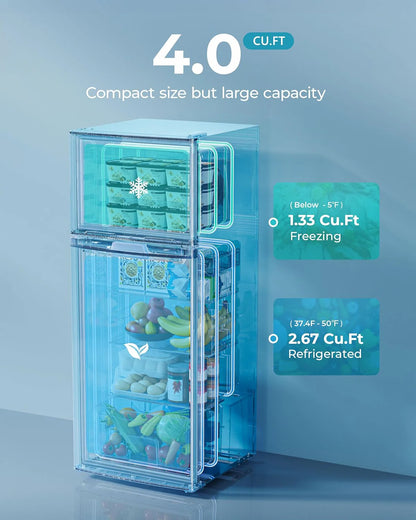 3.2 Cu.Ft Mini Fridge with Freezer – 2-Door Compact Refrigerator for Bedroom, Dorm, Office or Apartment, Silver3.2 Cu.Ft Mini Fridge with Freezer – 2-Door Compact Refrigerator for Bedroom, Dorm, Office or Apartment, Silver