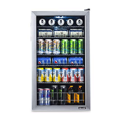Beverage Refrigerator Cooler | 126 Cans Free Standing with Right Hinge Glass Door