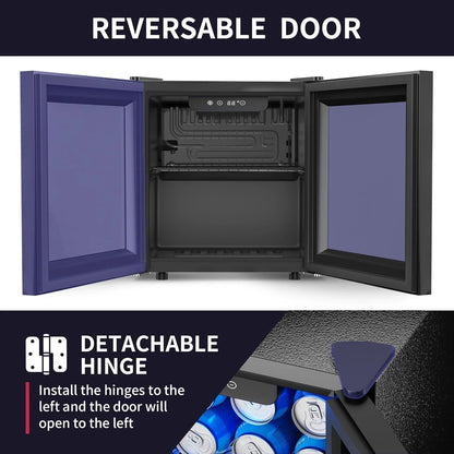 Beverage Refrigerator Cooler - 126 Can Mini Fridge with Glass Door for Soda Beer or Wine, Beverage Cooler for Home, Office, Bar with Adjustable Removable Shelves, Silver