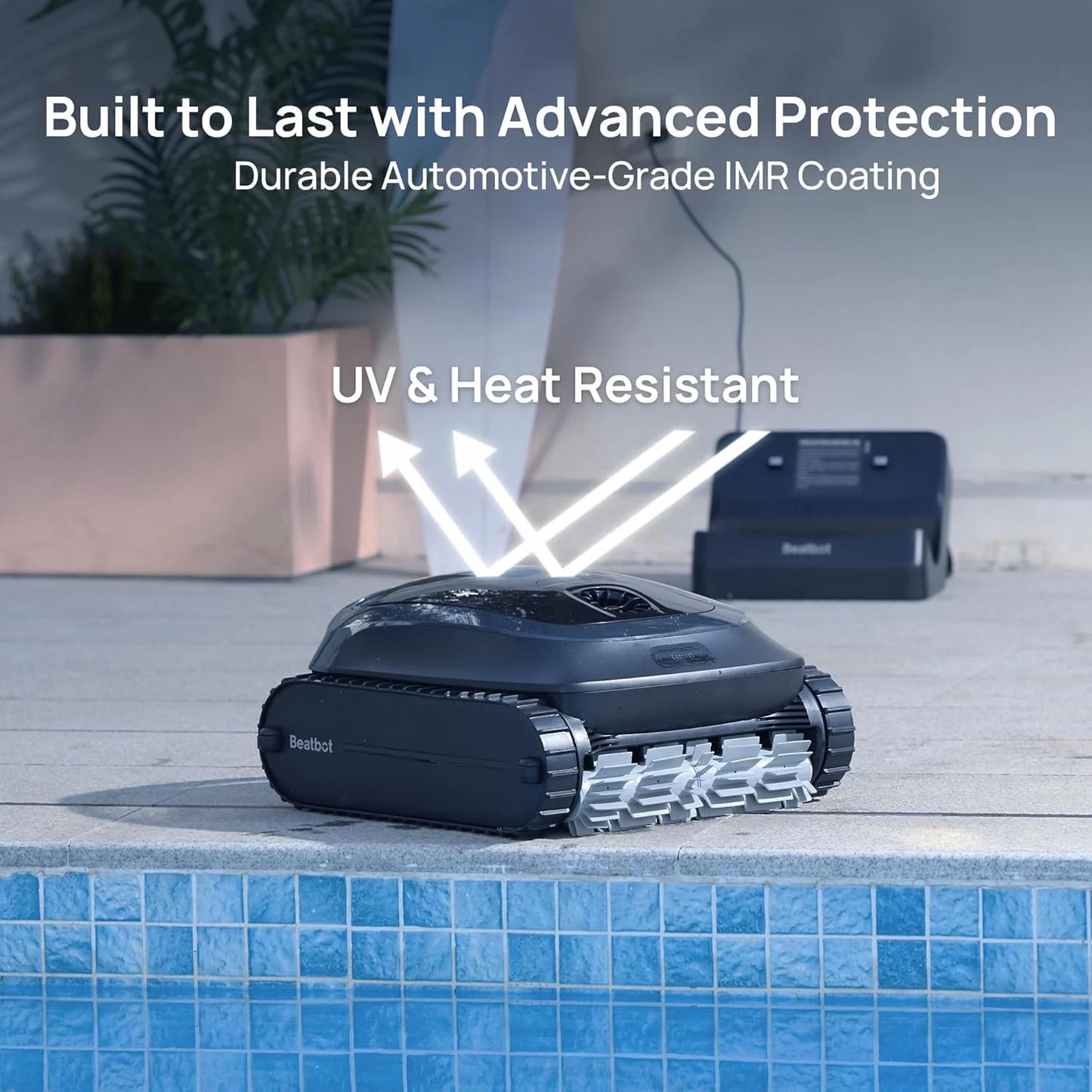 Cordless Robotic Pool Vacuum Cleaner, Smart Surface Parking, Double-Pass Waterline Scrubbing, Cleans Floor, Walls, and Waterline, Above & In-Ground Pools up to 3,230 sq.ft - Blue