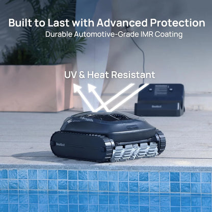 Cordless Robotic Pool Vacuum Cleaner, Smart Surface Parking, Double-Pass Waterline Scrubbing, Cleans Floor, Walls, and Waterline, Above & In-Ground Pools up to 3,230 sq.ft - Blue
