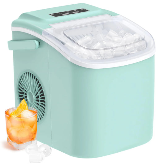Ice Maker Countertop, Chewable Pellet Ice Machine with Self-Cleanin Function, 33lbs/24H Portable Ice Makers for Home Kitchen Officce, Stainless Steel