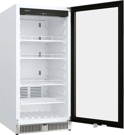 22" Wide 10.1 Cu. Ft. Commercial Beverage Merchandiser – Stainless Steel, Temp Alarm, Reversible Door