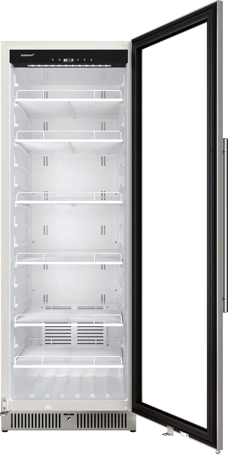 22" Wide 10.1 Cu. Ft. Commercial Beverage Merchandiser – Stainless Steel, Temp Alarm, Reversible Door