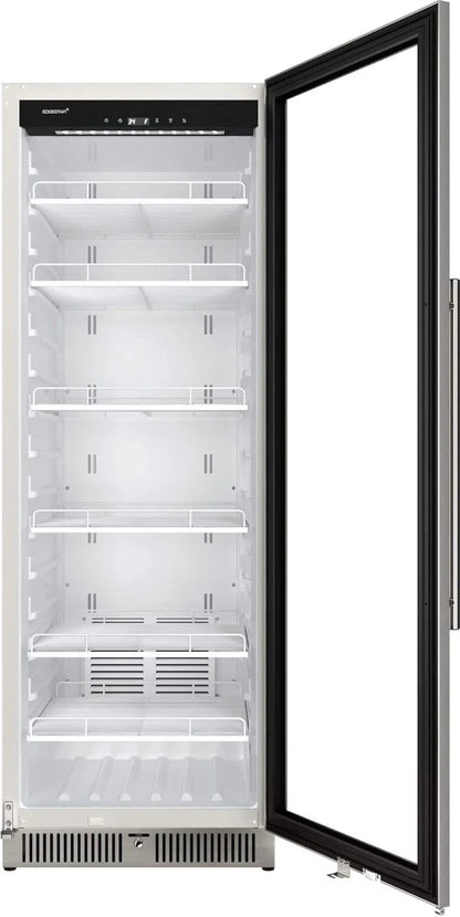 22" Wide 10.1 Cu. Ft. Commercial Beverage Merchandiser – Stainless Steel, Temp Alarm, Reversible Door