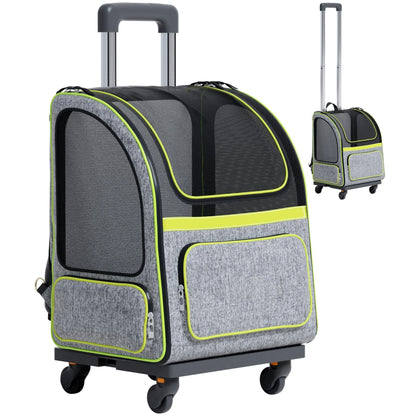 Hybrid Adventurer Pet Backpack with Removable Wheels and Telescopic Handle