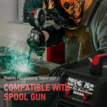 135Amp MIG Welder,110V Flux Core Welder Flux Core MIG/Lift TIG/Stick 3-in-1 Large LED Digital Display Welding Machine IGBT Inverter Welder FLUX-135PRO