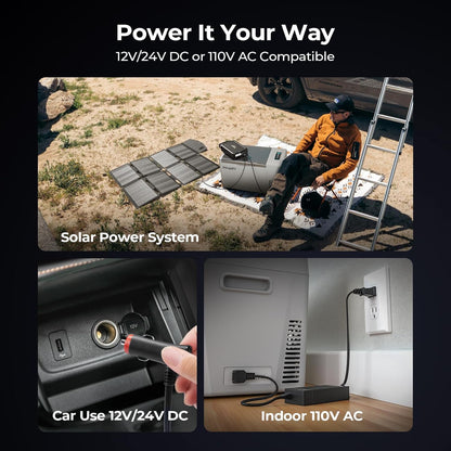 12 Volt Refrigerator 12V Car Fridge 23 Quart Portable Freezer Compressor Cooler 12/24V DC 110~240 Volt AC for Truck Van RV Camper SUV Travel Camping Road Trips Tailgating -7℉~50℉
