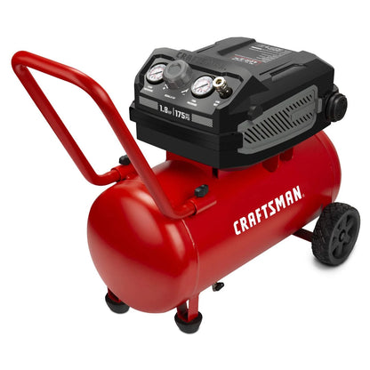 HARD Air Compressor, 10 Gallon 1.8 HP 175 PSI, 4.0CFM@90PSI, Oil Free and Maintenance Free, Portable with Large Wheels, CMXECXA0201041