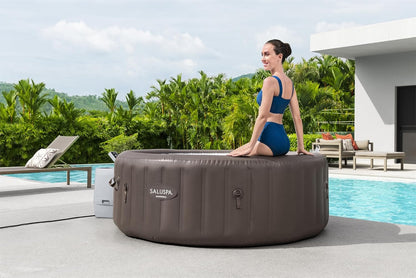 Inflatable Hot Tub Spa (71" x 26") | Portable Hot Tub with 2 Covers (1 Energy-Efficient Thermal Cover and 1 Standard Cover) | Fits Up to 2-4 Persons | Black
