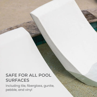 Classic White - in-Pool Chaise Lounger – Designed for Water Depths Up to 9” – Aqua Outdoors – Set of 2 – Compatible with All Pool Types - Poolside & Sun Deck Tanning