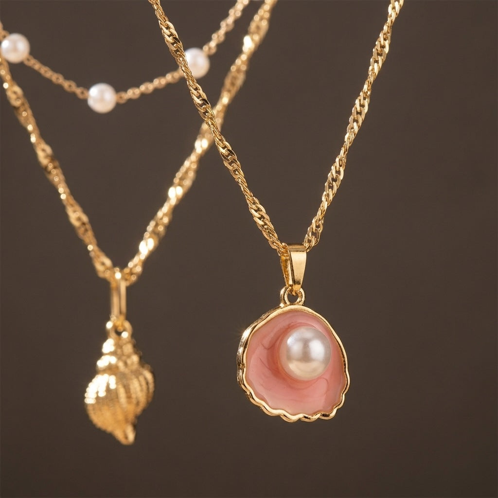 Women's Layered Pendant Necklace Set Zinc Alloy Necklace