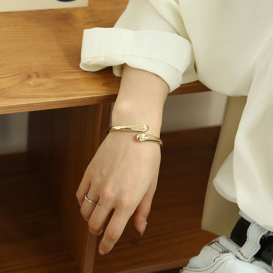 Women's Open Cuff Bangle Electroplated Zinc Alloy Bracelet