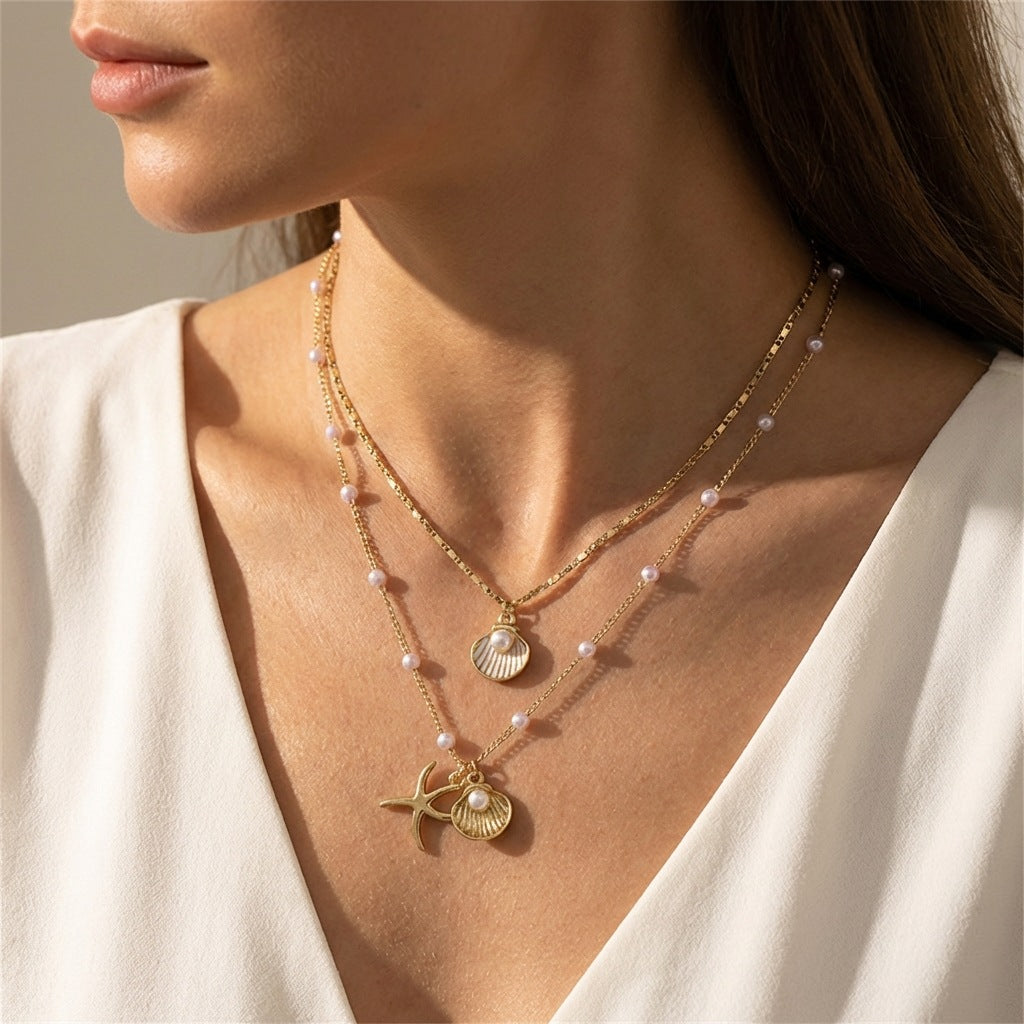 Women's Layered Pendant Necklace Set Zinc Alloy Necklace