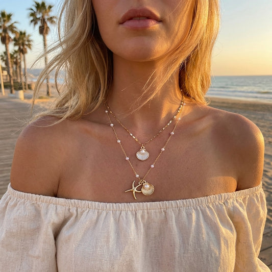 Women's Layered Pendant Necklace Set Zinc Alloy Necklace