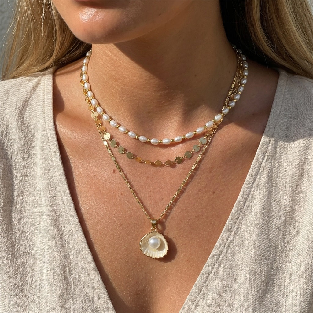 Women's Layered Pendant Necklace Set Zinc Alloy Necklace