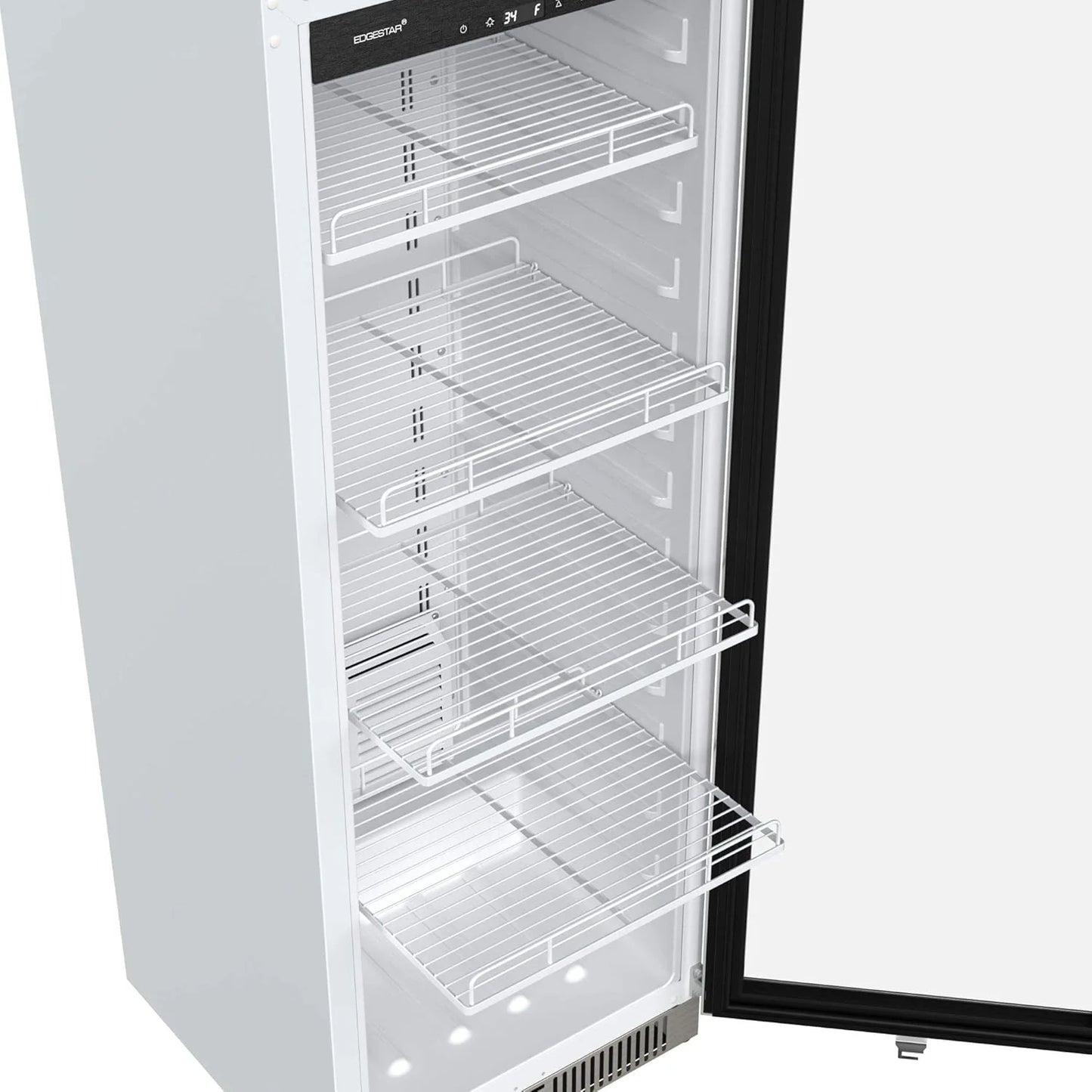 22" Wide 10.1 Cu. Ft. Commercial Beverage Merchandiser – Stainless Steel, Temp Alarm, Reversible Door