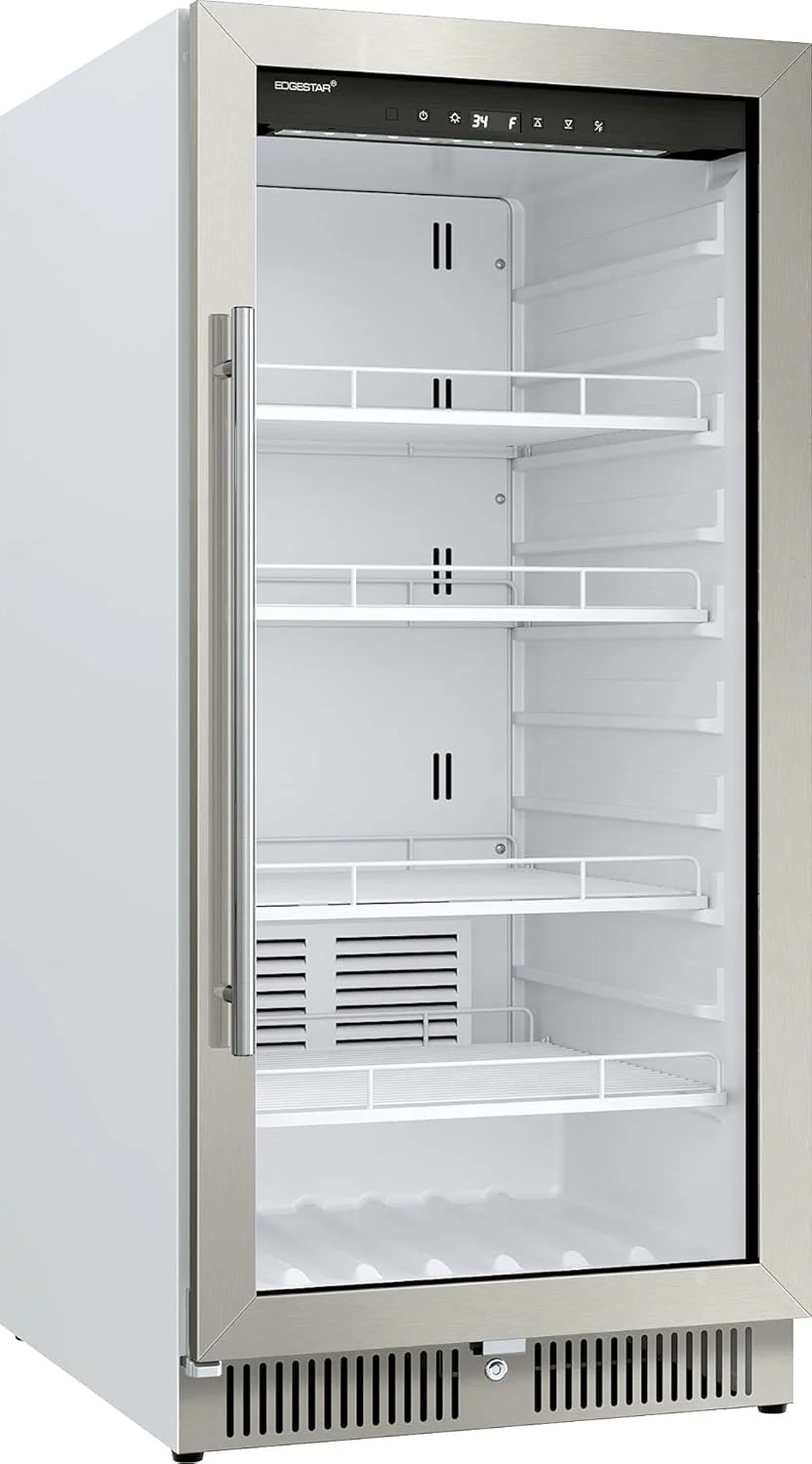 22" Wide 10.1 Cu. Ft. Commercial Beverage Merchandiser – Stainless Steel, Temp Alarm, Reversible Door