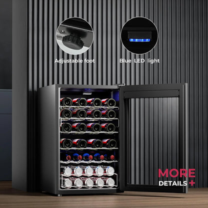 Beverage Refrigerator Cooler - 126 Can Mini Fridge with Glass Door for Soda Beer or Wine, Beverage Cooler for Home, Office, Bar with Adjustable Removable Shelves, Silver