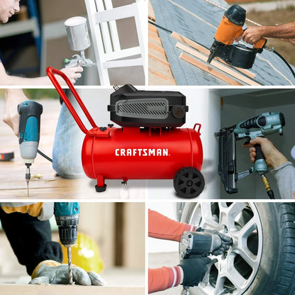 HARD Air Compressor, 10 Gallon 1.8 HP 175 PSI, 4.0CFM@90PSI, Oil Free and Maintenance Free, Portable with Large Wheels, CMXECXA0201041