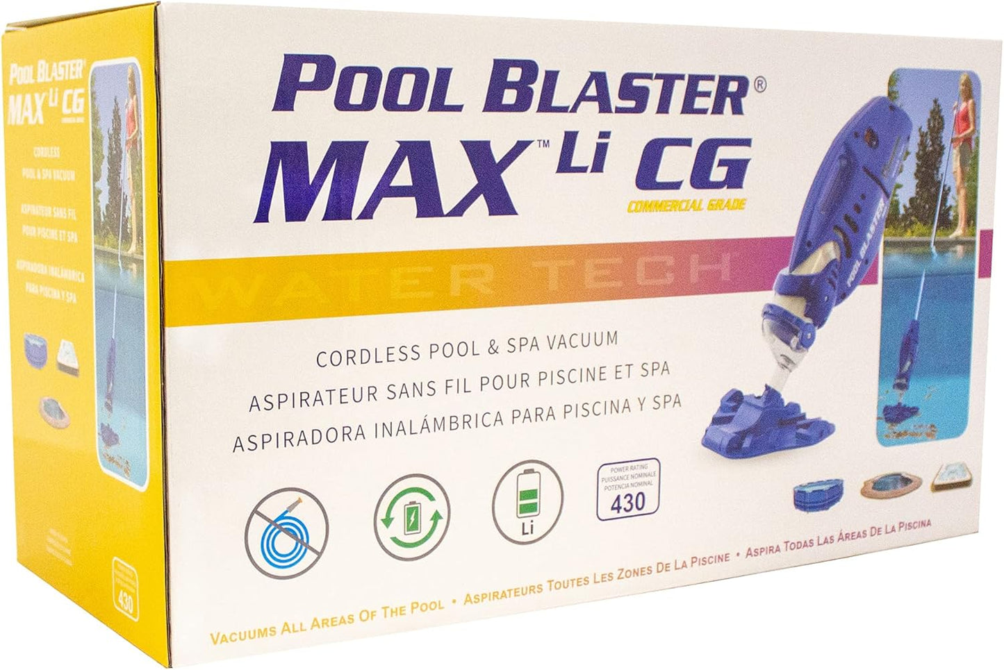 Cordless Pool Vacuum for Deep Cleaning & Strong Suction, Handheld Rechargeable Swimming Pool Cleaner for Inground and Above Ground Pools, Hoseless Pool Vac by