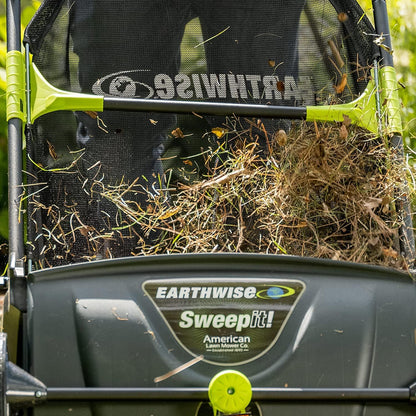 21-Inch Width Leaf & Grass Push Lawn Sweeper, Black