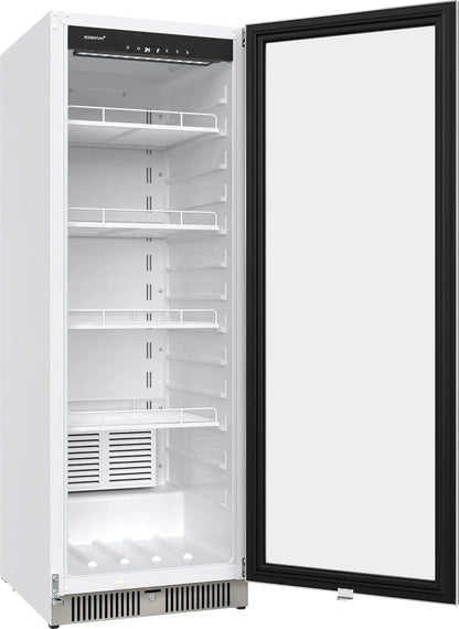 22" Wide 10.1 Cu. Ft. Commercial Beverage Merchandiser – Stainless Steel, Temp Alarm, Reversible Door